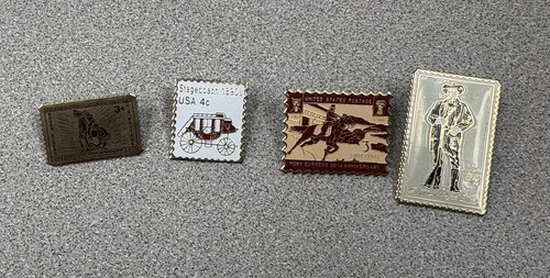 Vintage postage stamp lapel - 4,