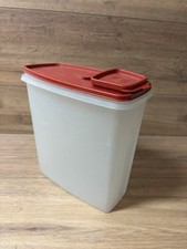 Vintage Tupperware pasta Cereal dry goods Storage Container Red Lid 10" sh6