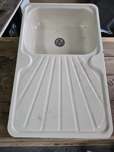Caravan sink and drainer beige - sink,