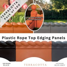 100x Terracotta Rope Top Plastic Garden Border/Lawn Edging. UK Made. X8172