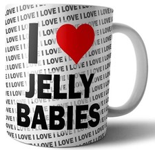 I Love Jelly Babies Tea - Coffee - Mug - Cup Birthday - Christmas - Gift