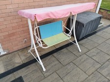 Child Toddler Girl Boy Two Seater Swing Shade Seat Garden Conopy 