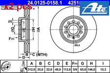 Pcs front brake disc set - x2,