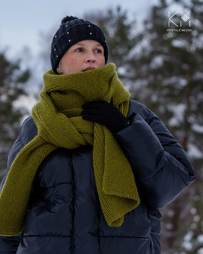Hand knitted green - green, moss