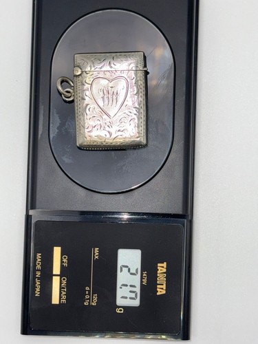 Sterling silver vesta - , case