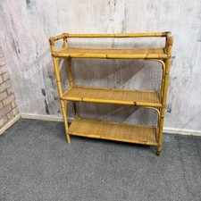 Retro 3 Tier Bamboo Shelving Unit Bookcase Bathroom Storage