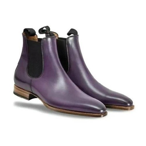 Handmade men purple - purple, leather