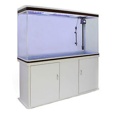 Aquarium Fish Tank Cabinet Large LED Lighting Tropical Marine White 4ft 300L
