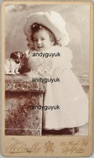 CDV BOY NAMED FRIZELLE MUZZLED DOG TOY BELFAST ANTIQUE PHOTO COAT HAT FASHION