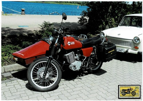 With sidecar classic car - mz,