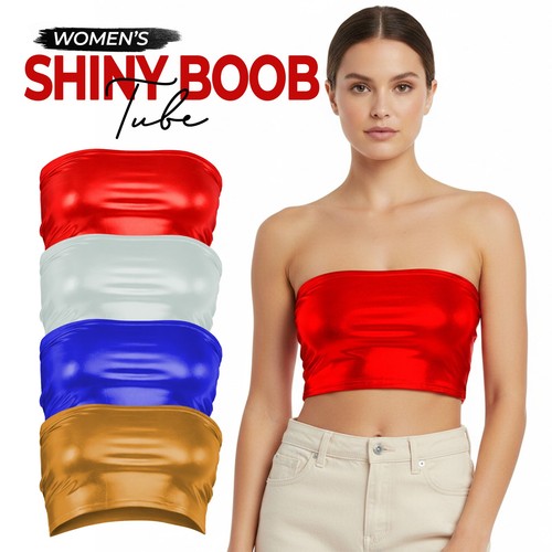 Womens shiny boob tube - boob, ladies