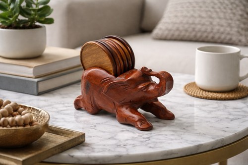 Carved wood elephant - carved,