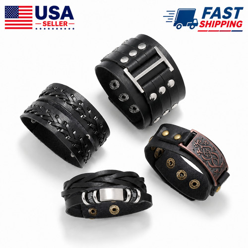 Men punk leather - punk, bracelet