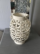 LANTERN, METAL, CREAM COLOUR