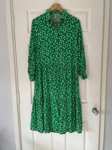 Dress green white - h&m, &