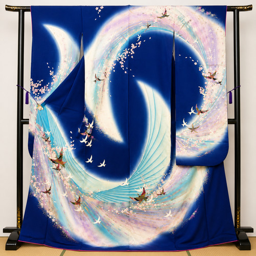 Japanese furisode kimono silk - japanese,