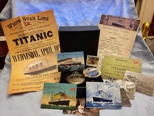Titanic Pocket Watch Gift Box Poster Vintage Photos 1912 Gold Coin Silver Ship