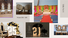 THRONE HIRE Gold, silver, bronze, black sofa + peacock London Essex Kent Surrey