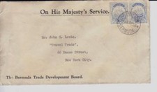 Bermuda SG#82b(pair)-HAMILTON 25/JAN/35-OFFICIAL-THE BERMUDA TRADE