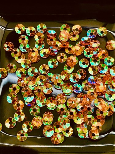 Sequins 3mm pumpkin orange - 3mm,