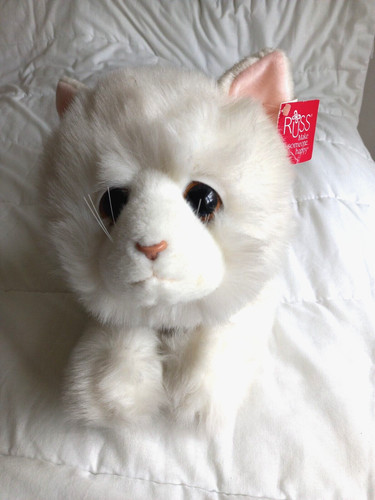Russ berrie white cat - white, plush