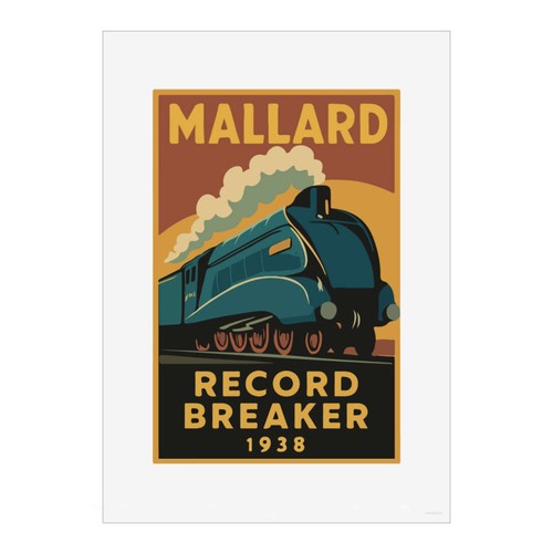 Mallard steam train wall art - steam,
