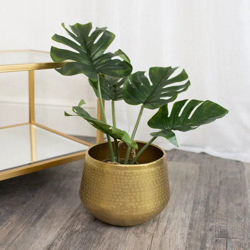 Medium round gold patterned - round,