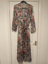 DAVID NIEPER ENGLAND Women’s Vintage Floral Robe/Dressing Gown With Tie Belt XL