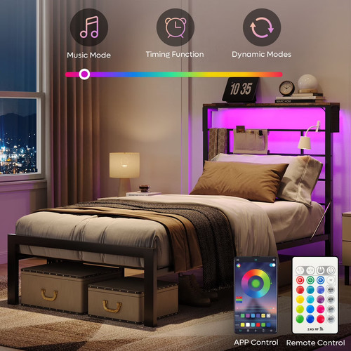 Single bed frame with - bed,