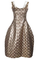 SIMONE ROCHA GOLD SILK MAXI DRESS UK 4