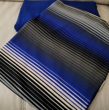 Ladies 2 Piece Un-Stitched Stretchy Fabric Striped Print Suit Blue Brand New