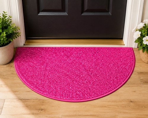 Pink half moon rug 77cm - half, 50cm