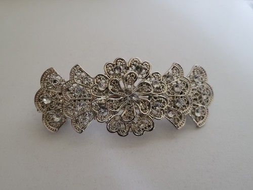 Silver tone and clear diamond - silver,