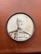 Boer War-era celluloid tin button badge of Field Marshal Frederick Sleigh Robert