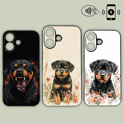 Rottweiler puppy cute floral - rottweiler,