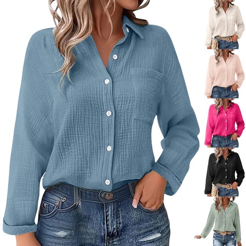 Cotton linen button women - cotton,