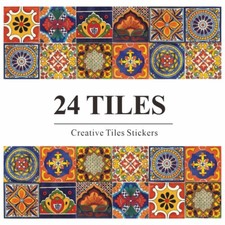 24Pcs Moroccan Style Tile Wall