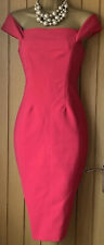 NWOT Karen Millen Bardot Pink Bodycon Pencil Wiggle Dress Christmas Party UK8/10