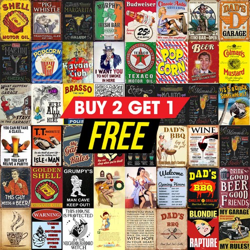 Metal tin sign plaque - metal, pub