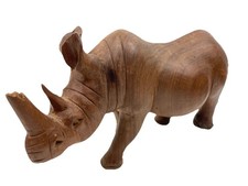 Vintage Wooden Rhinoceros Hand