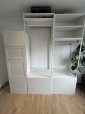 Custom IKEA PLATSA 3-Tower Wardrobe System – Fully Assembled – White – £350