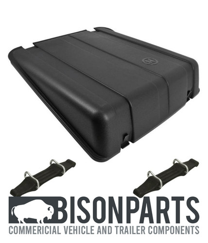 Battery box cover with straps - "battery,
