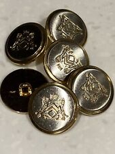 Real Metal Military Style Gold / Silver Tone Shank Buttons 20mm (32L) 6pcs