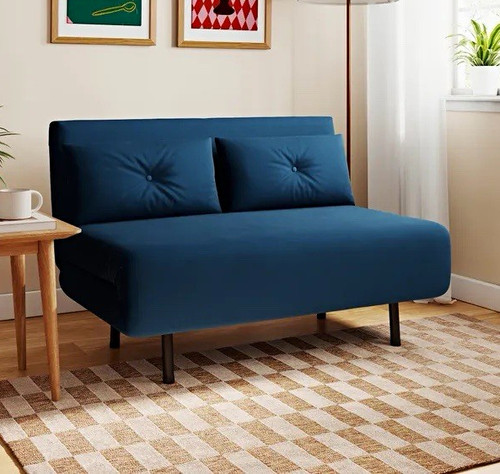 Blue convertible sofa - blue, bed