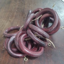 Vintage wooden curtain rings x