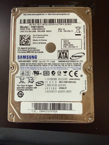 Samsung hm160hi 160gb 5400rpm - samsung,