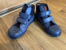 BO-BELL NAVY LEATHER SNEAKERS / SHOES, SIZE 11 JUNIOR (29), DOUBLE STRAP, HI-TOP