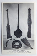 Cambridge Folk Museum Postcard  - Eel Trap & Gleve Sedge Knife Turf Becket