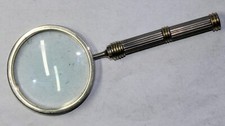 A Vintage  Magnifying Glass Metal Frame & Handle early mid 20th cent