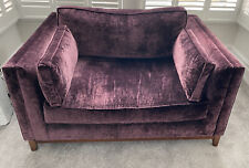 Kimberley Love Seat/ Sofa in Keats Aubergine Velvet by Colefax and Fowler